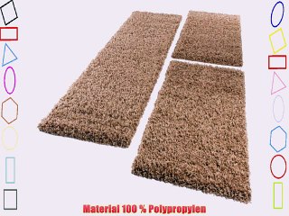 Bettumrandung LÃ¤ufer Shaggy Hochflor Langflor Teppich in Beige LÃ¤uferset 3 Tlg. GrÃ¶sse:2mal