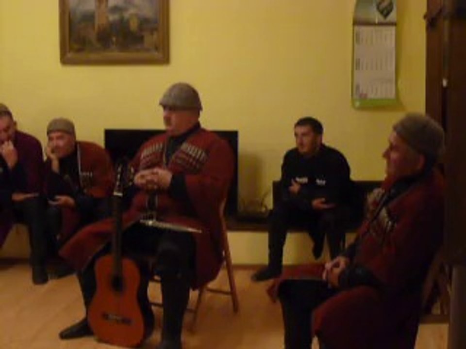 Mandragore playing her harp and singing in Svanetia (Georgia)