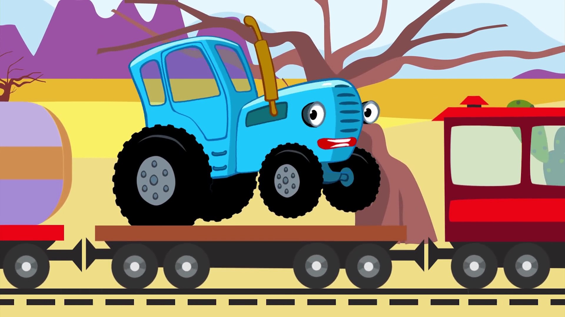 Про машинки едут. Синий трактор Познавашка. Синий трактор мультяшка Познавашка. Синий трактор для малышей машинки.