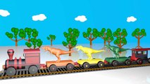 Trains for Childrens Kids and Toddlers! Learning Colors with DINOSAURS t rex | Paman Ben