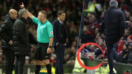 Jose Mourinho Sent off stands by kicking water bottle vs west ha