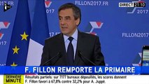 Primaire de la droite : le discours de François Fillon, vainqueur de la primaire