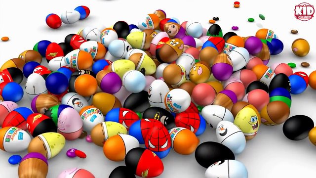 A lot of Spiderman Surprise Eggs for Kids Cartoon Videos - Learn Colors with Trucks & Cars!