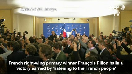 French right-wing primary winner Fillon hails victory
