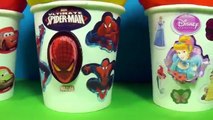 Play doh ICE CREAM surprise eggs Disney Pixar Cars MARVEL Spiderman Disney PRINCESS Play Doh