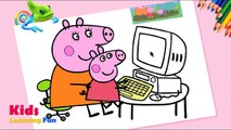 Peppa Pig Daddy Pig Coloring Book Pages Kids Fun Coloring Video For Kids