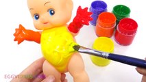 Learn Colors with Baby Doll Body Paint Finger Family Nursery Rhymes EggVideos.com