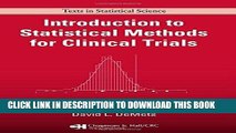 [READ] Kindle Introduction to Statistical Methods for Clinical Trials (Chapman   Hall/CRC Texts in