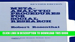 [READ] Kindle Meta-Analytic Procedures for Social Research (Applied Social Research Methods)