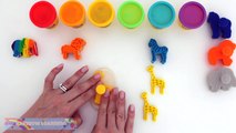 Play Doh Rainbow Animal Cookies How to Make Play Dough Food with Molds * RainbowLearning