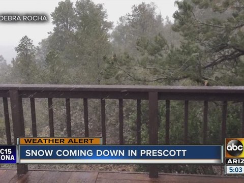 Snow comes down in northern Arizona as winter storm hits