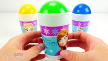 Frozen Elsa Surprise Cups Green Blue Yellow w/ New Toys Spiderman for Kids