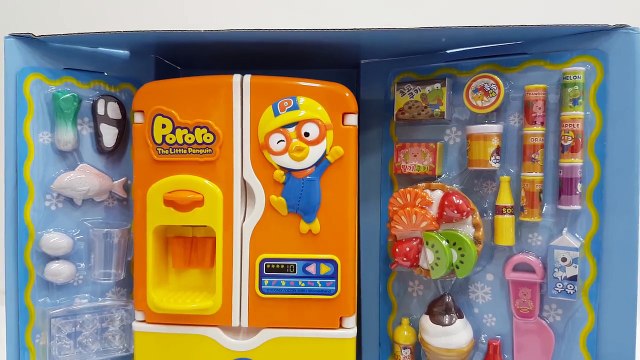 Pororo Refrigerator toys for children Kids Toy Fridge With Ice Dispenser