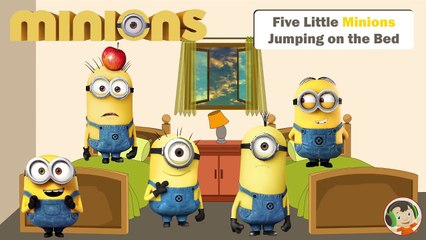 Five Little Minions Jumping on the Bed - Kids Song - Nursery Rhymes