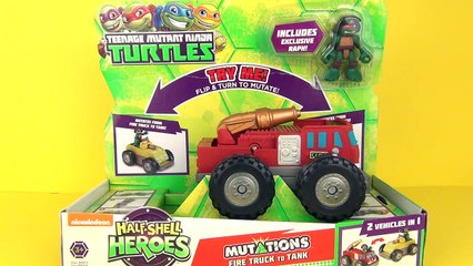 Nickelodeon Teenage Mutant Ninja Turtles Fire Truck to Tank Playset Unboxing by Toy Review TV-5MwUkndW4B0