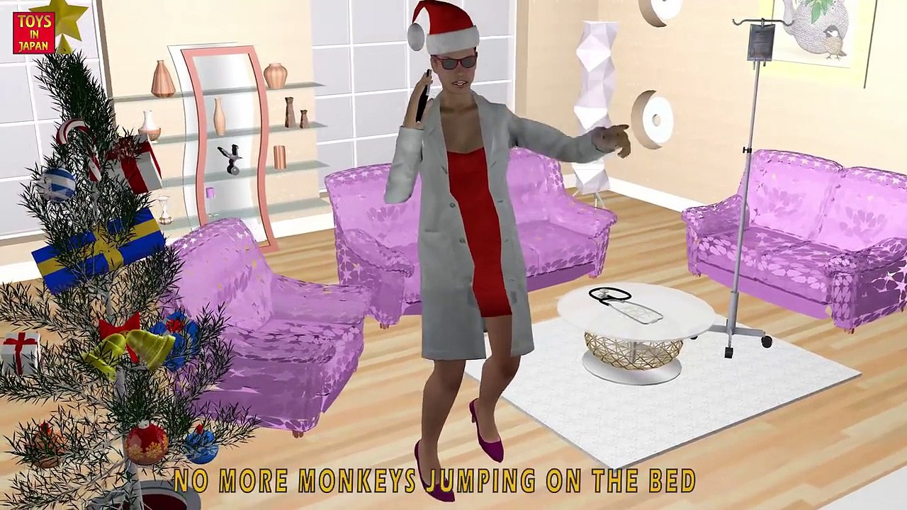 5 Little SANTA CLAUS Jumping On The Bed | RAP | Nursery Rhymes In 3D Animation