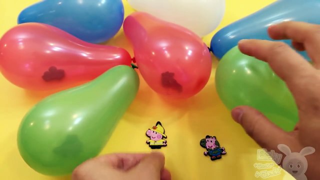 Learn Colours with Balloon Pop! 풍선 Surprise Balloons with Toys! SPECIAL PEPPA PIG