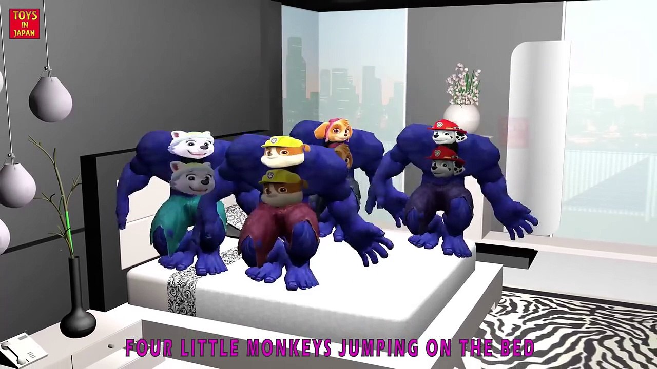 5 Little MICKEY MOUSE RED HULK Jumping On The Bed & MORE | Nursery Rhymes In 3D Animation