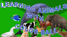 Learning Wild Animals Name and Sounds | Learn Animals Name With Color Balls For kids