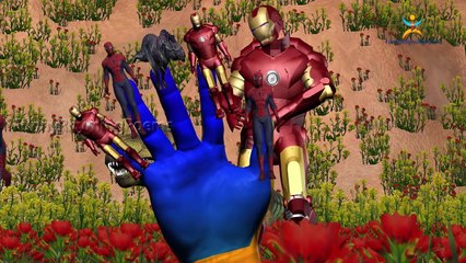 Spider Man Dinosaur Iron Man Finger family 3d rhyme | Animated Nursery Children Finger Family song