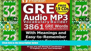 Best Price Franklin GRE Audio MP3 Vocabulary Builder: Download 19 CDs with 3861 GRE Words For High
