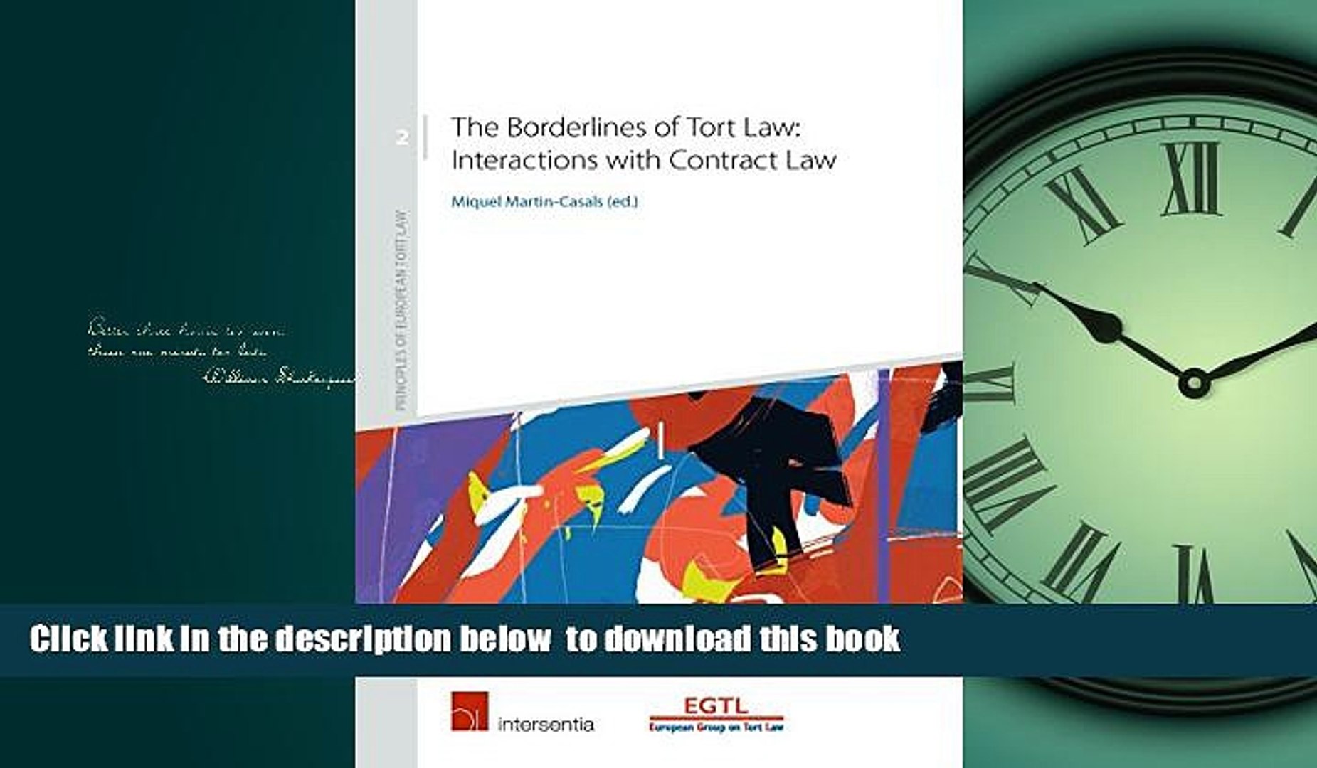 Interactions Tort Borderlines (Principles Tort Law: European The Law with Order of  Contract Pre of