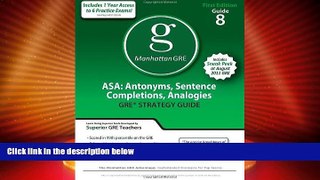 Price ASA: Antonyms, Sentence Completions, Analogies GRE Preparation Guide, 1st Ed (Manhattan GRE
