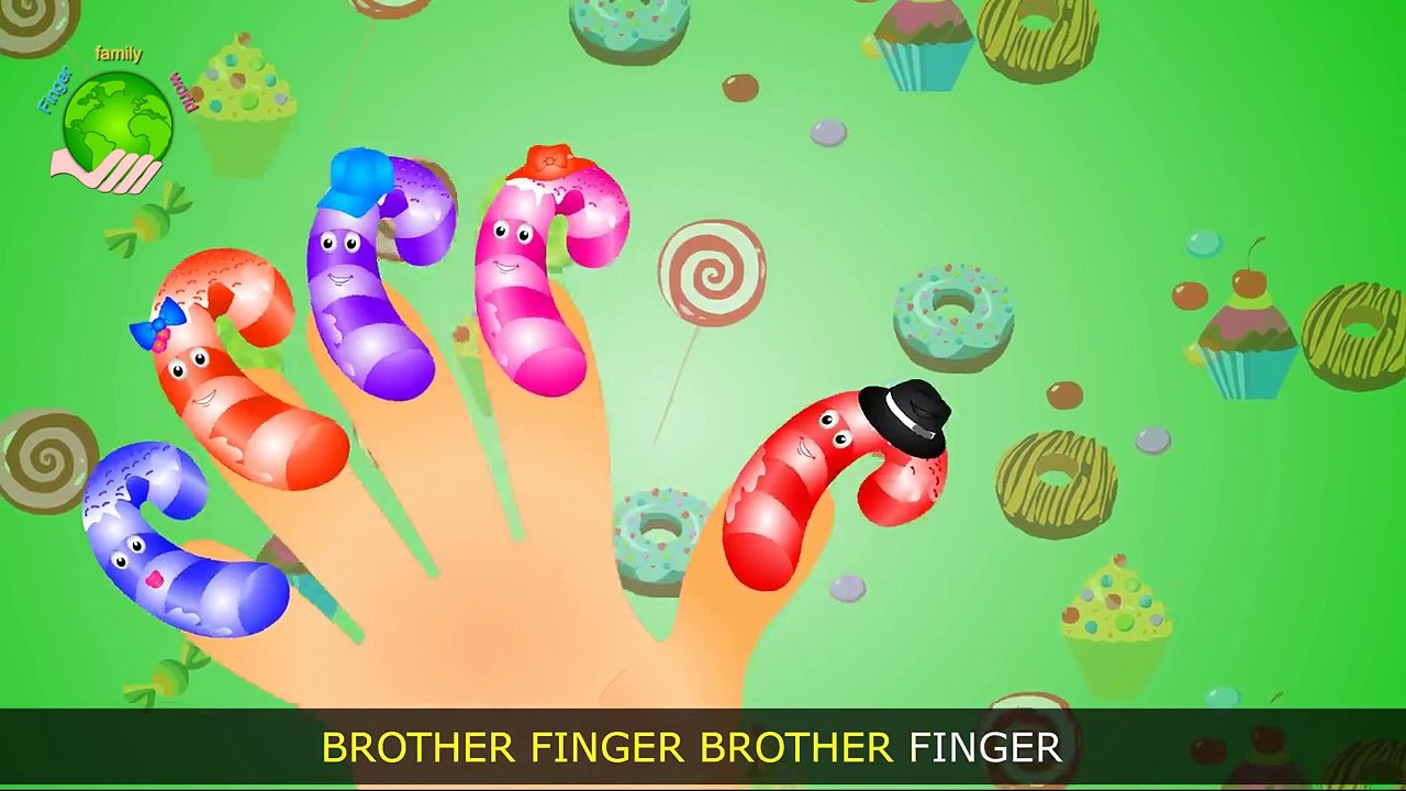 CANDY CANE Finger Family Cartoon Animations Finger Family Rhyme for