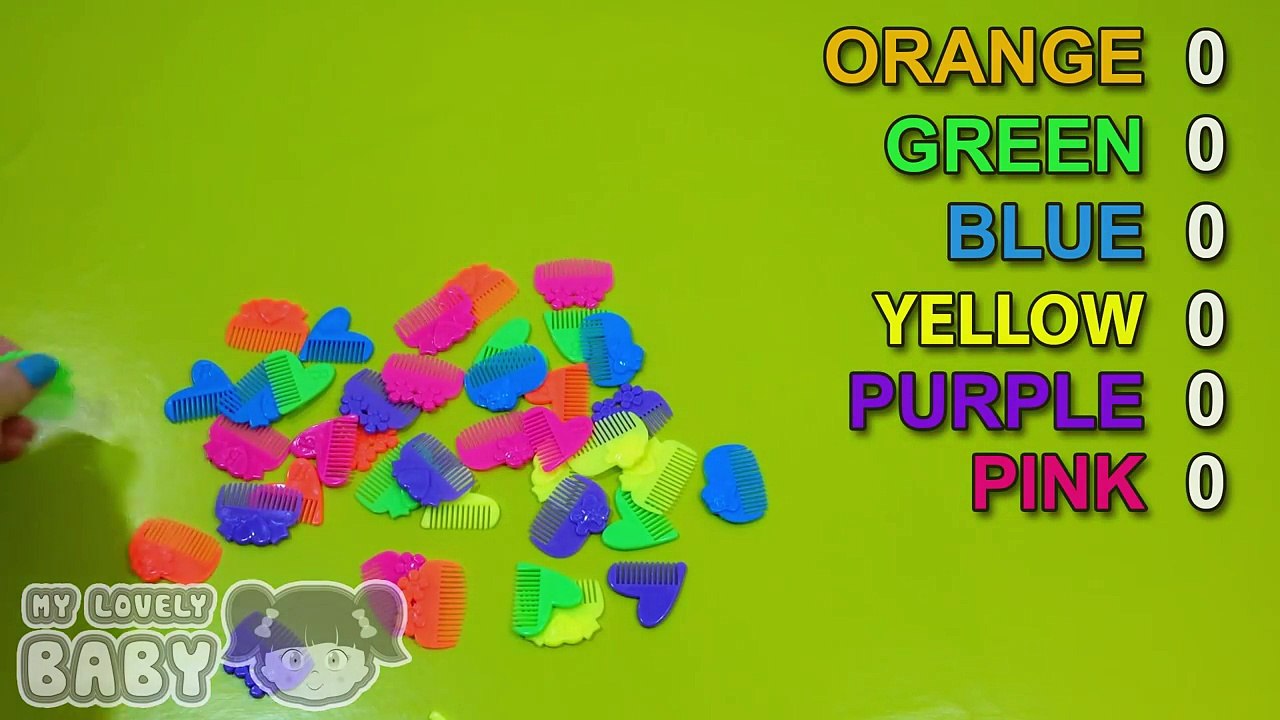 Learn Colors with Small Barbie Combs and My Lovely Baby! Funny Learning Contest