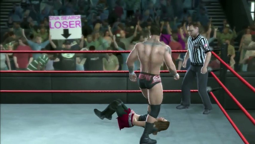 WWE Low Blow. OH, no! Guys want to destroy girls.