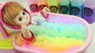 Baby Doll Bath Time Bubble Kinetic Sand Toy Surprise Eggs Play Doh Learn Colors