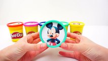Mickey Mouse Clubhouse Surprise Play-Doh Cans Surprise Eggs, Mickey Minnie Mouse Donald Daisy Duck