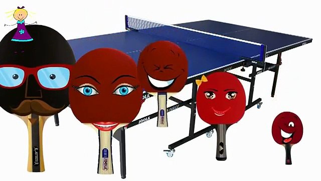 Finger Family TABLE TENNIS BAT Funny Nursery Rhymes | 2D Rhymes for Children TABLE TENNIS BAT