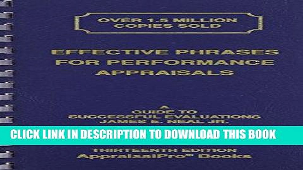 [PDF] Effective Phrases for Performance Appraisals: A Guide to Successful Evaluations (Neal,