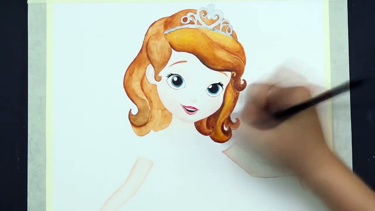 SPEED DRAWING SOFIA the FIRST - Disney Junior Watercolor Painting