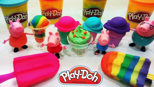Play Doh Stick Rainbow Ice-Cream With Peppa Pig