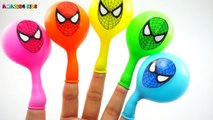 Spiderman Balloons Collection / Learn Colours Balloon Nursery Rhyme & Finger Family Songs Children