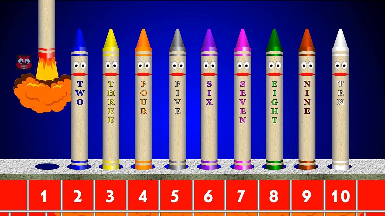 Countdown Crayons Teach Numbers 1 to 10