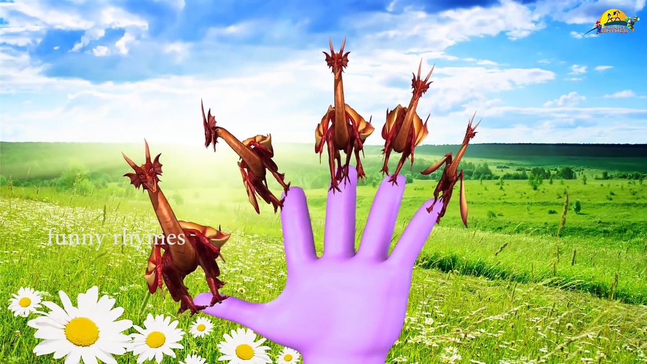 Dragon Finger Family Nursery Children 3d English Rhymes | Rare Animals Collection