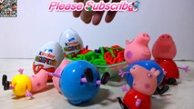 Play Doh Peppa Pig George Pig and the family Unboxing Kinder Surprise Eggs