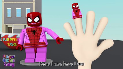 LEGO SPIDERMAN Surprise Egg Finger Family Nursery Rhyme | Parody Finger Kids Song