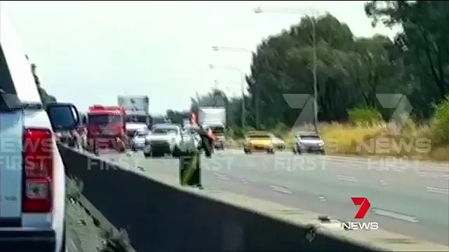 Il saute dans une voiture hors de contrôle pour l'arrêter sur l'autoroute