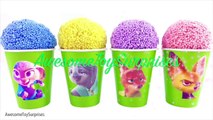 Zootopia! Zootropolis Clay Foam Surprise Eggs! Play-Doh Dippin Dots Toy Surprises! Learn Colors!