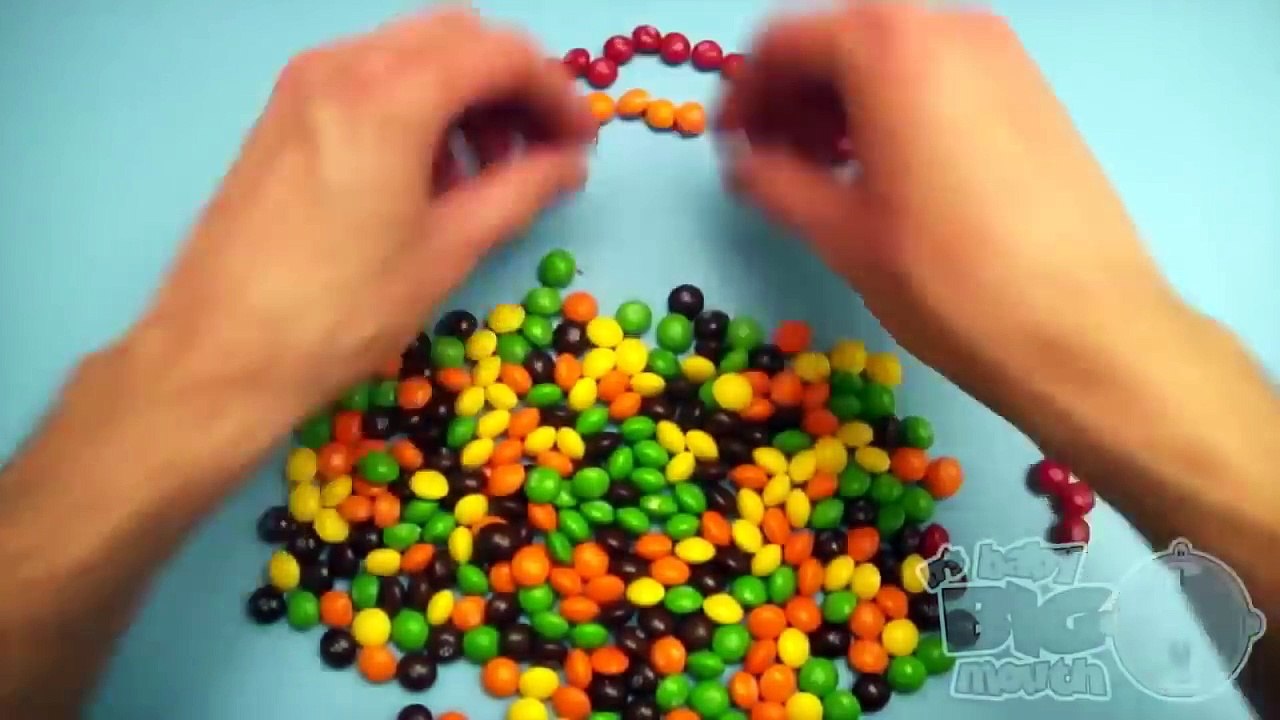 Learn Colours for Kids with Surprise Eggs Opening Candy Party and a Skittles Rainbow!