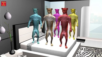 5 Little CHEETAH Jumping On The Bed | Nursery Rhymes for Children | 3D Animation