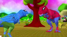 Colors Spiderman Dinosaur Finger Family | Johnny Johnny Yes Papa | Dinosaur Cartoons For Kids