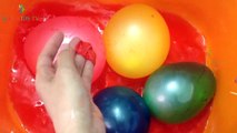 5 Wet Colors Face Balloons - Learn Colors Water Balloon Finger Family Nursery Rhymes Compilation