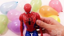 Spiderman Balloons Pop Party! Super Hero Learn Colors with Surprise Balloon Toy!