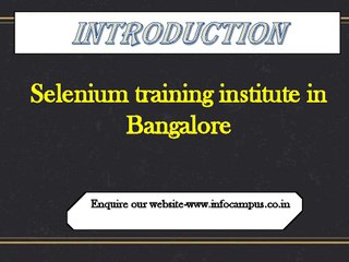 selenium training institutes in bangalore