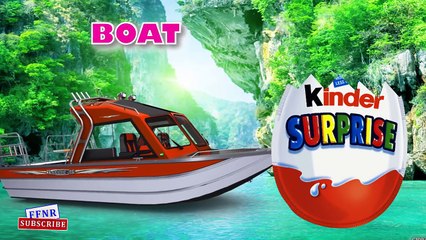 Kinder Surprise eggs Transport vehicles Names for Kids - Dinosaurs Finger family Nursery Songs